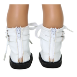 White Boots with Buckle and Laces
