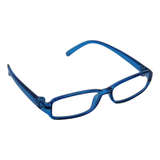 Blue Rectangle Plastic Frame Glasses