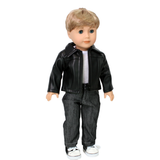 18" Doll Black Leather Jacket