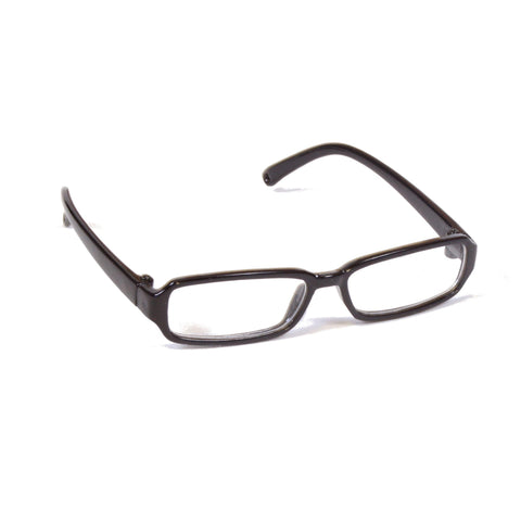 Black Rectangle Plastic Frame Glasses