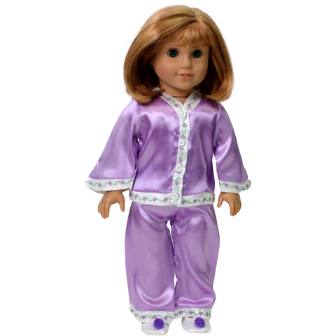 Nellie Inspired Satin Pajamas & Slippers
