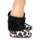 Leopard Print Boots with Fur Cuff