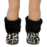 Leopard Print Boots with Fur Cuff