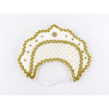Gold headband with decorative elements on a white background for an 18-inch doll