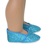 Turquoise Glitter Slip-on Shoe