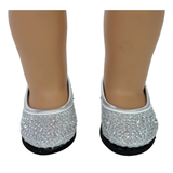 Silver Rhinestone Flats Shoes