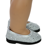 Silver Rhinestone Flats Shoes
