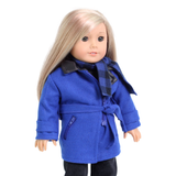 Blue Wool Coat with Scarf