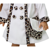 White and Leopard Print Coat with Boots