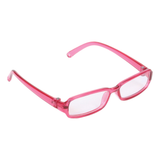Dark Pink Rectangle Plastic Frame Glasses