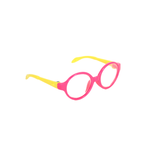 Round Hot Pink with Yellow Plastic Glasses