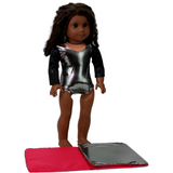Silver and Black Shimmer Leotard w/ Mat