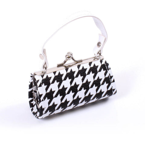 Black and White Houndstooth Purse
