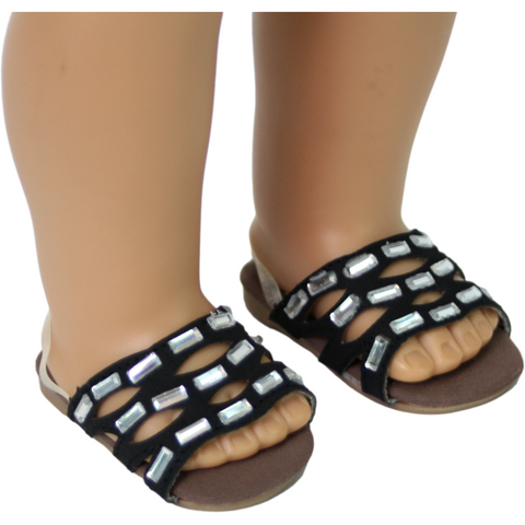 Black Jewel Sandals