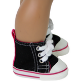 Black with Pink High-Top Tennis Shoe
