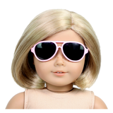 Pink Plastic Aviator Style Sunglasses