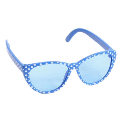 Blue w/ White Polka-Dot Sunglasses