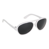 White Plastic Aviator Style Sunglasses