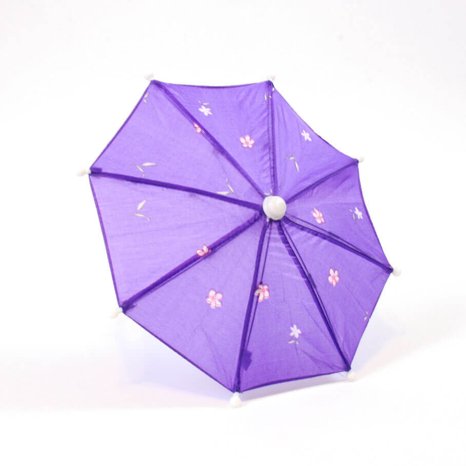 Purple Floral Print Umbrella